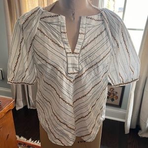 Anthropologie Maeve Fruit Puff-Sleeve Top Size 8
